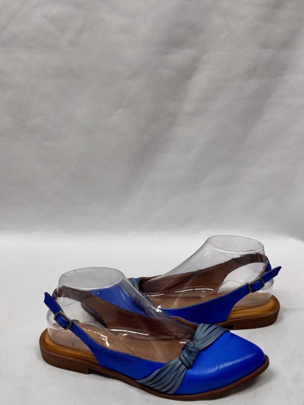 MIZ MOOZ FARRAH KNOTTED SLINGBACK LEATHER FLATS BLUE 37EU / 7US # T-234